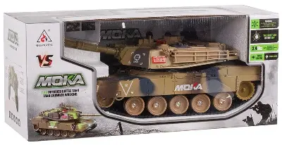 Радиоуправляемый танк MOKA M1A2K 2033 песочный камуфляж — поворот башни 360°, гусеничный ход, 2.4 GHz, свет и звук купить Радиоуправляемые машинки в Алматы