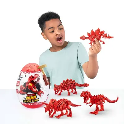 Zuru Robo Alive Dino Fossil Find Series 2 — яйцо с секретом, раскопки динозавра, интерактивная игрушка-сюрприз Robo Alive вид сбоку