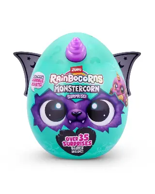 Zuru Игрушка-сюрприз Rainbocorns Monstercorn 9297 — плюшевый монстеркорн, светится в темноте, 35 сюрпризов для детей от 3 лет купить в Алматы