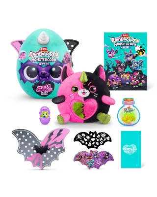 Zuru Игрушка-сюрприз Rainbocorns Monstercorn 9297 — плюшевый монстеркорн, светится в темноте, 35 сюрпризов для детей от 3 лет Rainbocorns ZURU вид сбоку