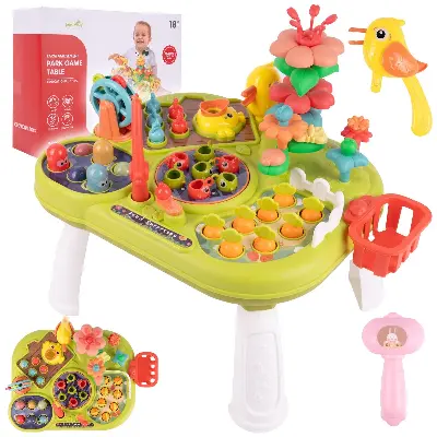 MalPlay Развивающий столик MalPlay PARK GAME YL256 — рыбалка, молоток, сад, 30×25×24 см для детей от 18 месяцев купить в Алматы