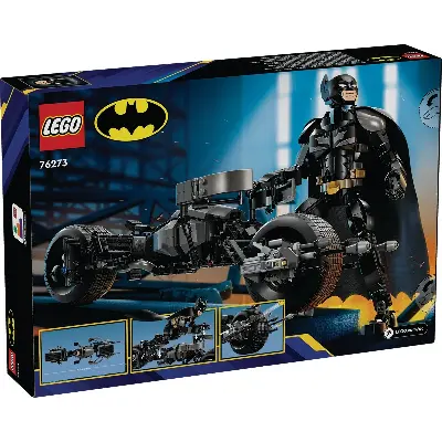 LEGO Конструктор LEGO DC 76273 Бэтмен Тёмный рыцарь на мотоцикле Bat-Pod — подвижная фигурка 26 см LEGO DC вид сбоку