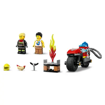 LEGO Конструктор LEGO City 60410 Пожарно-спасательный мотоцикл с огнетушителем и женщиной-пожарной LEGO CITY вид сбоку
