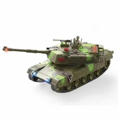 Радиоуправляемый танк MOKA M1A2 2033 зелёный камуфляж — поворот башни 360°, гусеничный ход, 2.4 GHz, свет и звук купить в Казахстане