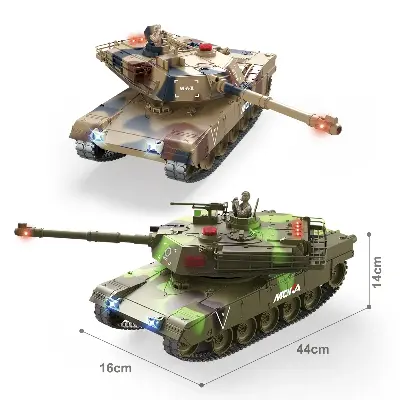 Радиоуправляемый танк MOKA M1A2 2033 зелёный камуфляж — поворот башни 360°, гусеничный ход, 2.4 GHz, свет и звук купить в Алматы