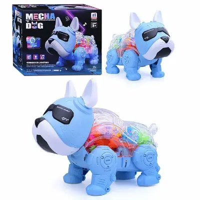 Essa Toys Робот-собака Essa Toys 8213 — 20 × 10 × 16 см, синий, движения и звуки, танцует, 3–6 лет вид сбоку