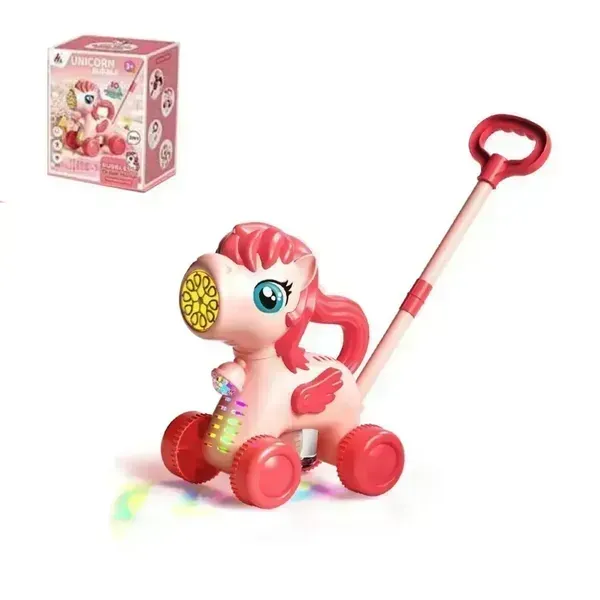 Каталка "Пони" с генератором мыльных пузырей FH888 — музыка и подсветка 