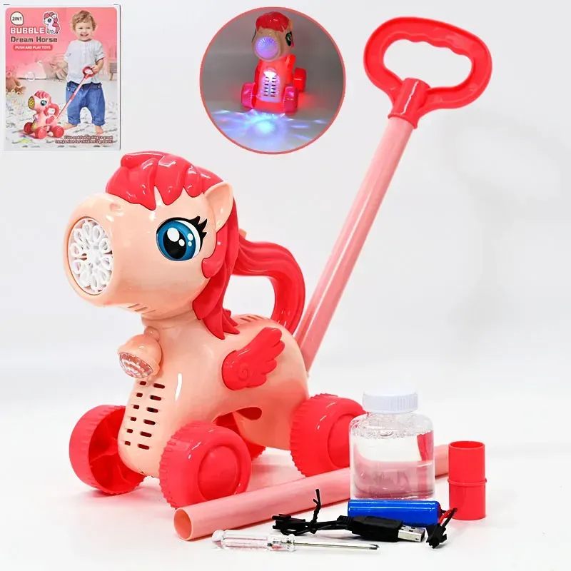 Каталка "Пони" с генератором мыльных пузырей FH888 — музыка и подсветка