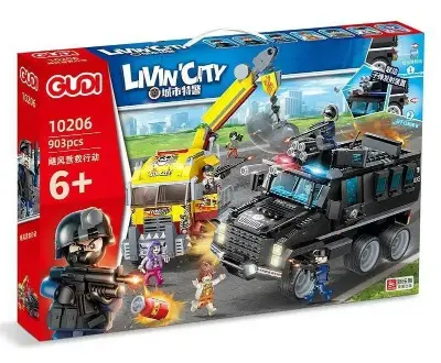 Конструктор GUDI 10206 Полицейская погоня Livin City с минифигурками 903 детали купить в Алматы