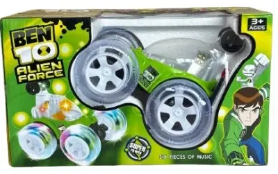 Радиоуправляемая машина-перевёртыш BEN10 666-A106 — светящиеся колёса, поворот 360°, музыка, аккумулятор вид сбоку