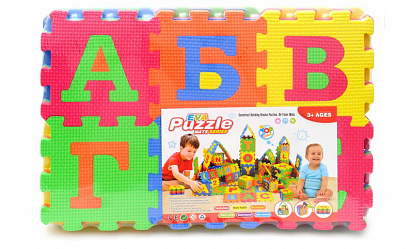 Развивающий коврик-пазл EVA Puzzle с буквами и цифрами