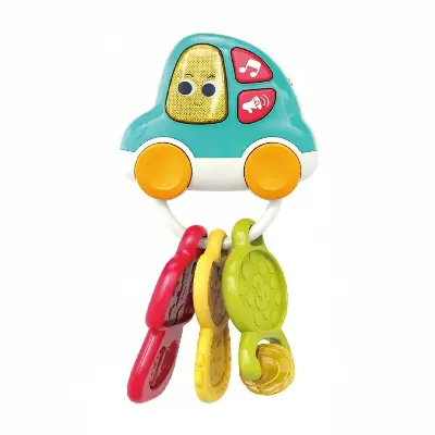 Hola Toys Развивающая погремушка-брелок HOLA E8996 — машинка со светом и звуком, 15×6×21 см для детей от 9 месяцев купить в Алматы