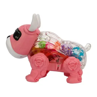Essa Toys Робот-собака Essa Toys 8213A — 20 × 10 × 16 см, розовый, движения и звуки, танцует, 3–6 лет вид сбоку