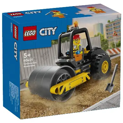 LEGO Конструктор LEGO City 60401 Строительный паровой каток с водителем LEGO CITY вид сбоку