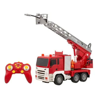 Радиоуправляемая пожарная машина MOKA FIRE TRUCK 2037 — 1:10, распыление воды, поворот 360°, 42×14×23 см купить в Казахстане