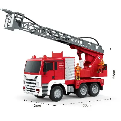 Радиоуправляемая пожарная машина MOKA FIRE TRUCK 2037 — 1:10, распыление воды, поворот 360°, 42×14×23 см купить в Алматы