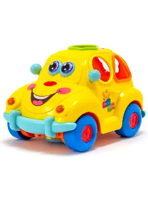 Hola Toys Музыкальная машинка-сортер HOLA 516 «Весёлый фруктовый автомобиль» — 6 форм, Bump&Go, отсек для фруктов, от 18 месяцев купить в Алматы