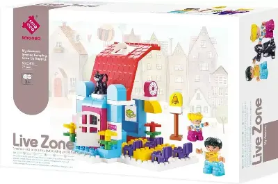 Smoneo Конструктор Smoneo 55013 Школа — 77 крупных деталей, аналог Duplo, ролевые игры от 3 лет вид сбоку